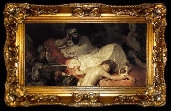 framed  Eugene Delacroix The Death of Sardanapalus, ta009-2